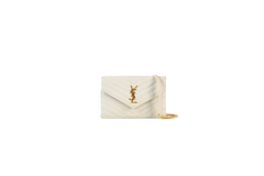 YSL ENVELOPE MATELASSE CHEVRON OFF WHITE