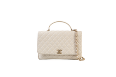 CHANEL TOP HANDLE LAMBSKIN OFF WHITE