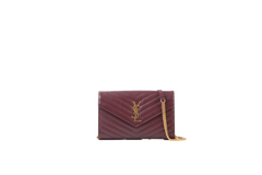 YSL ENVELOPE MATELASSE CHEVRON BURGUNDY