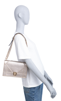 DIOR DIORAMA GRAINED SMALL PALE GOLD