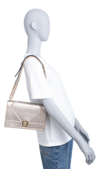 DIOR DIORAMA GRAINED SMALL PALE GOLD