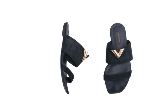 LV SANDAL MULE SUEDE BAYFRONT - 38 BR