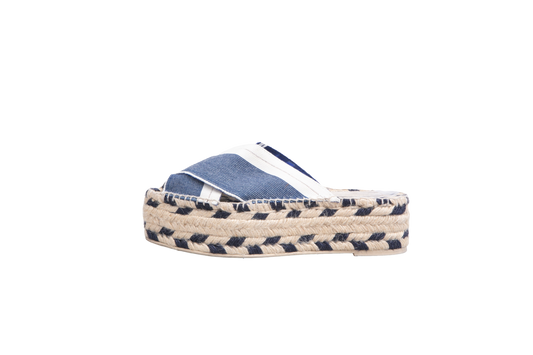 STELLA MCCARTNEY ESPADRILLE PLATAFORM TWO-TONE NAVY - 35 BR