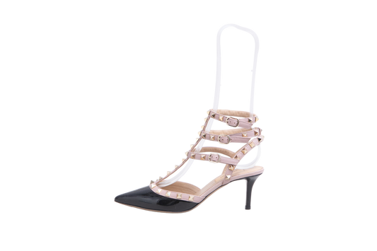 VALENTINO SANDAL ANKLE STRAP ROCKSTUD BLACK - 35 BR