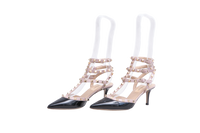 VALENTINO SANDAL ANKLE STRAP ROCKSTUD BLACK - 35 BR