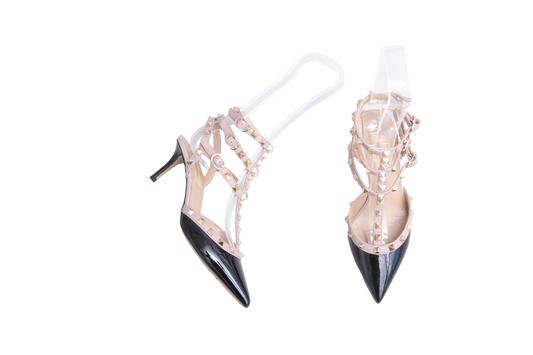 VALENTINO SANDAL ANKLE STRAP ROCKSTUD BLACK - 35 BR