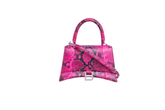 BALENCIAGA HOURGLASS SMALL PYTHON EFFECT FUCHSIA