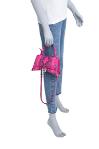 BALENCIAGA HOURGLASS SMALL PYTHON EFFECT FUCHSIA