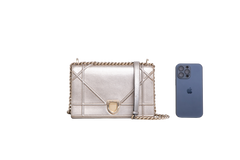 DIOR DIORAMA GRAINED SMALL PALE GOLD