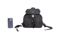 PRADA BACKPACK TRIANGLE LOGO NYLON BLACK