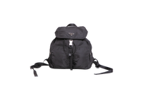 PRADA BACKPACK TRIANGLE LOGO NYLON BLACK