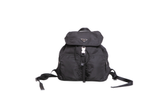 PRADA BACKPACK TRIANGLE LOGO NYLON BLACK