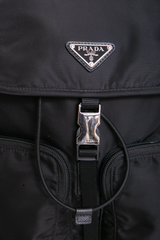PRADA BACKPACK TRIANGLE LOGO NYLON BLACK