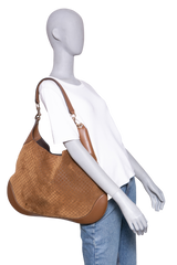 GUCCI B LARGE GG SUEDE BROWN
