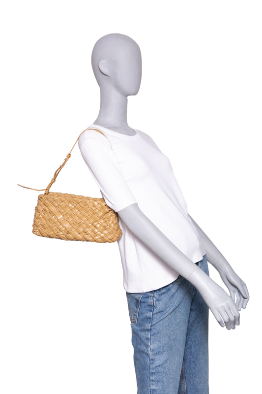 BOTTEGA KALIMERO CHA-CHA FOULARD INTRECCIATO DARK PRALINE