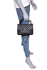 VALENTINO ROCKSTUD SPIKE MEDIUM LEATHER BLACK