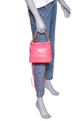 CHANEL 22 MINI HANDBAG SHINY CALFSKIN &  GOLD-TONE METAL PINK