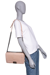 CHANEL BOY NEW MEDIUM REVERSO BLUSH SILVER HDWR
