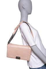 CHANEL BOY NEW MEDIUM REVERSO BLUSH SILVER HDWR