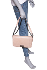CHANEL BOY NEW MEDIUM REVERSO BLUSH SILVER HDWR