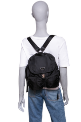 PRADA BACKPACK TRIANGLE LOGO NYLON BLACK