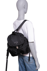 PRADA BACKPACK TRIANGLE LOGO NYLON BLACK