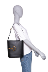 GUCCI HORSEBIT 73 MEDIUM BUCKET ARABELLA CALFSKIN BLACK