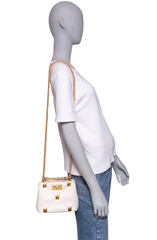 VALENTINO ROMAN STUD TOP HANDLE WHITE