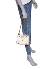 VALENTINO ROMAN STUD TOP HANDLE WHITE