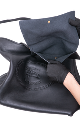 BURBERRY SMALL HIGHLANDS MEDIUM GRAINY CALFSKIN BLACK