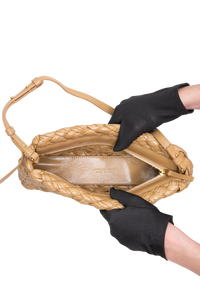 BOTTEGA KALIMERO CHA-CHA FOULARD INTRECCIATO DARK PRALINE