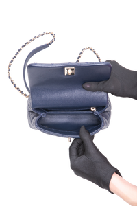 CHANEL MINI COCO TOP HANDLE CAVIAR NAVY GOLD HDWR