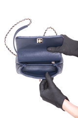 CHANEL MINI COCO TOP HANDLE CAVIAR NAVY GOLD HDWR