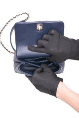 CHANEL MINI COCO TOP HANDLE CAVIAR NAVY GOLD HDWR