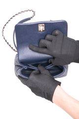 CHANEL MINI COCO TOP HANDLE CAVIAR NAVY GOLD HDWR