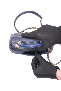 CHANEL MINI COCO TOP HANDLE CAVIAR NAVY GOLD HDWR
