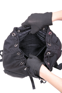 PRADA BACKPACK TRIANGLE LOGO NYLON BLACK
