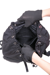 PRADA BACKPACK TRIANGLE LOGO NYLON BLACK