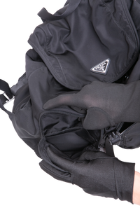 PRADA BACKPACK TRIANGLE LOGO NYLON BLACK