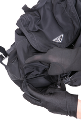 PRADA BACKPACK TRIANGLE LOGO NYLON BLACK