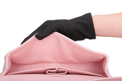 CHANEL CLASSIC DOUBLE FLAP LAMBSKIN ROSE-SILVER HDWR