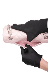 CHANEL CLASSIC DOUBLE FLAP LAMBSKIN ROSE-SILVER HDWR