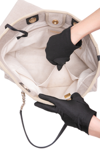 CHANEL SMALL DEAUVILLE CANVAS & BLACK