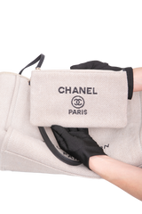 CHANEL SMALL DEAUVILLE CANVAS & BLACK