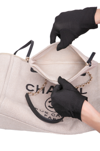 CHANEL SMALL DEAUVILLE CANVAS & BLACK