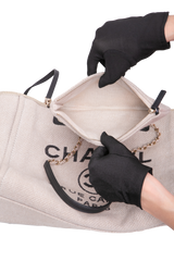 CHANEL SMALL DEAUVILLE CANVAS & BLACK