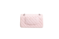 CHANEL CLASSIC DOUBLE FLAP LAMBSKIN ROSE-SILVER HDWR