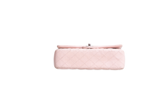 CHANEL CLASSIC DOUBLE FLAP LAMBSKIN ROSE-SILVER HDWR