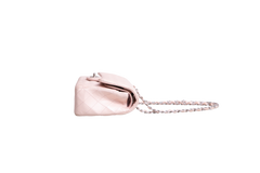 CHANEL CLASSIC DOUBLE FLAP LAMBSKIN ROSE-SILVER HDWR