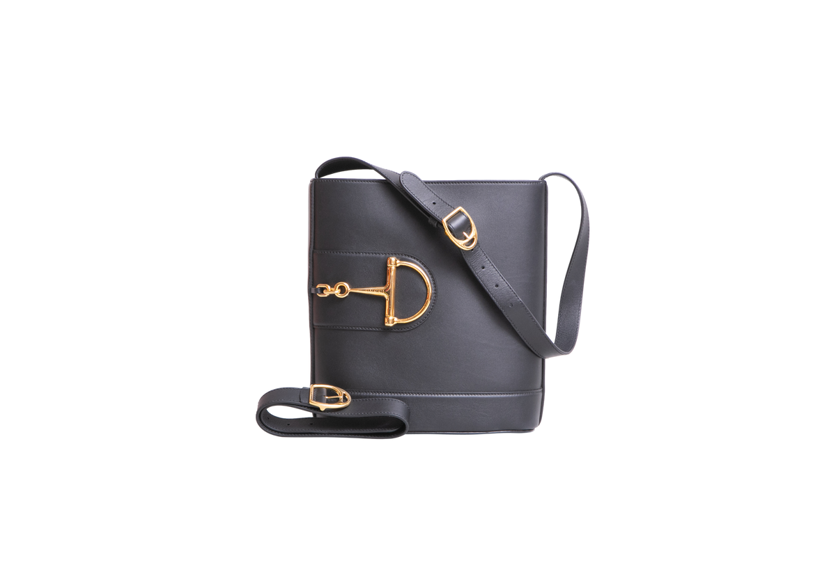 GUCCI HORSEBIT 73 MEDIUM BUCKET ARABELLA CALFSKIN BLACK